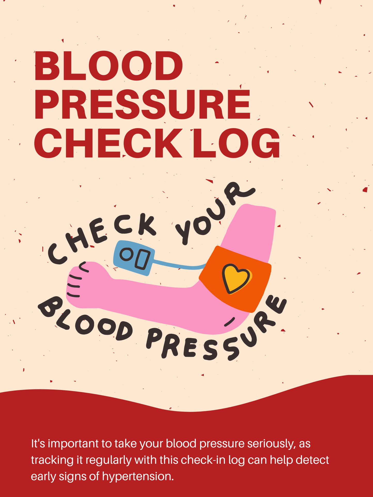 Blood pressure check log