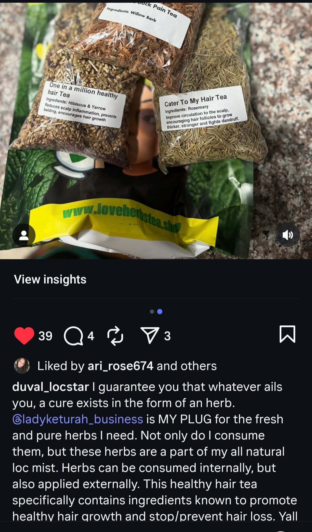 One in a million healthy hair tea