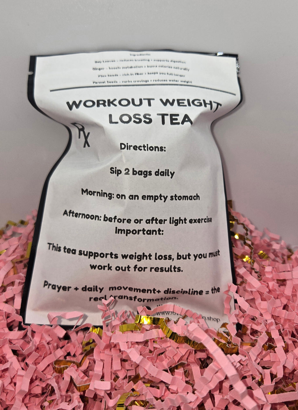 Workout weight loss tea bags