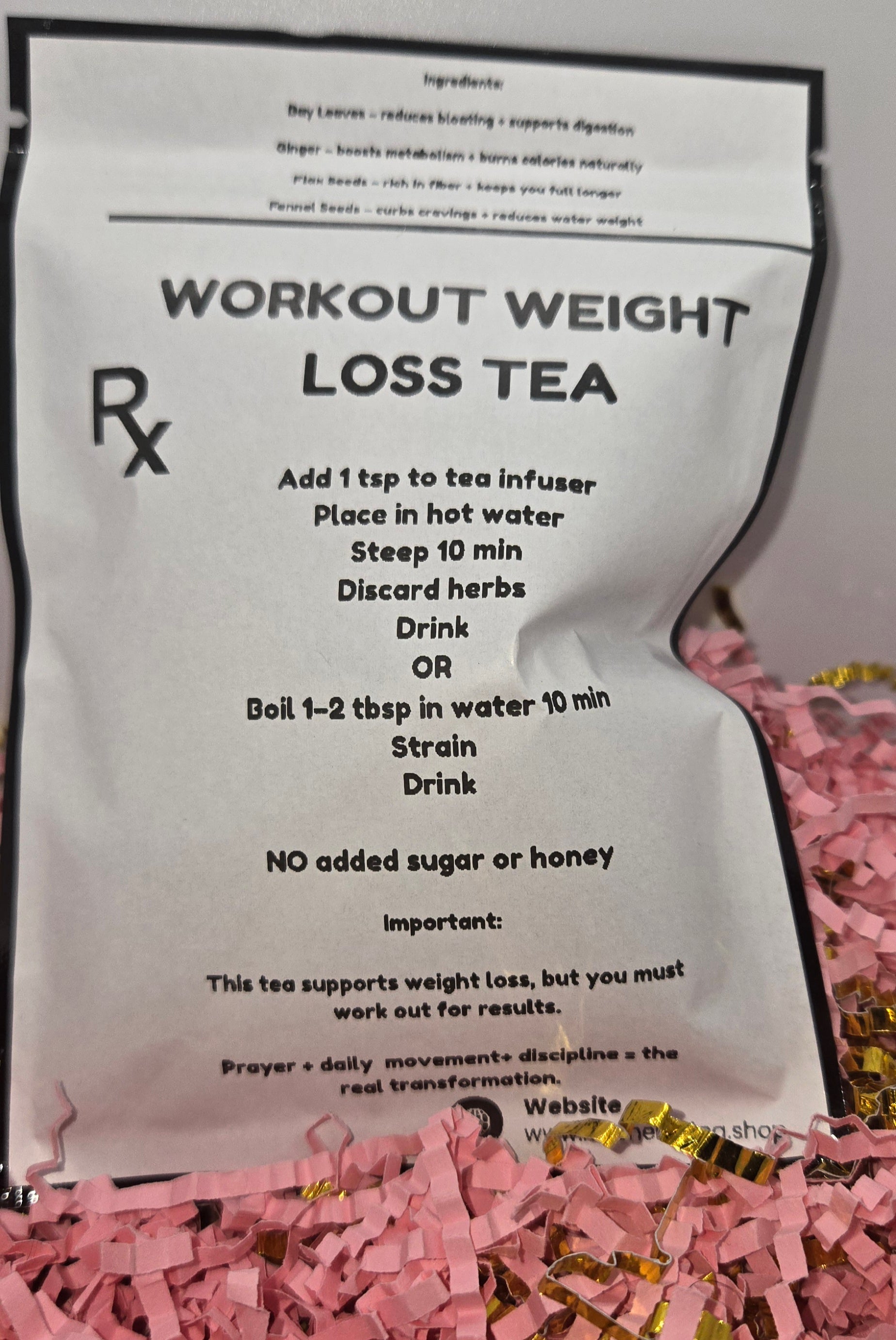 Workout weight loss tea