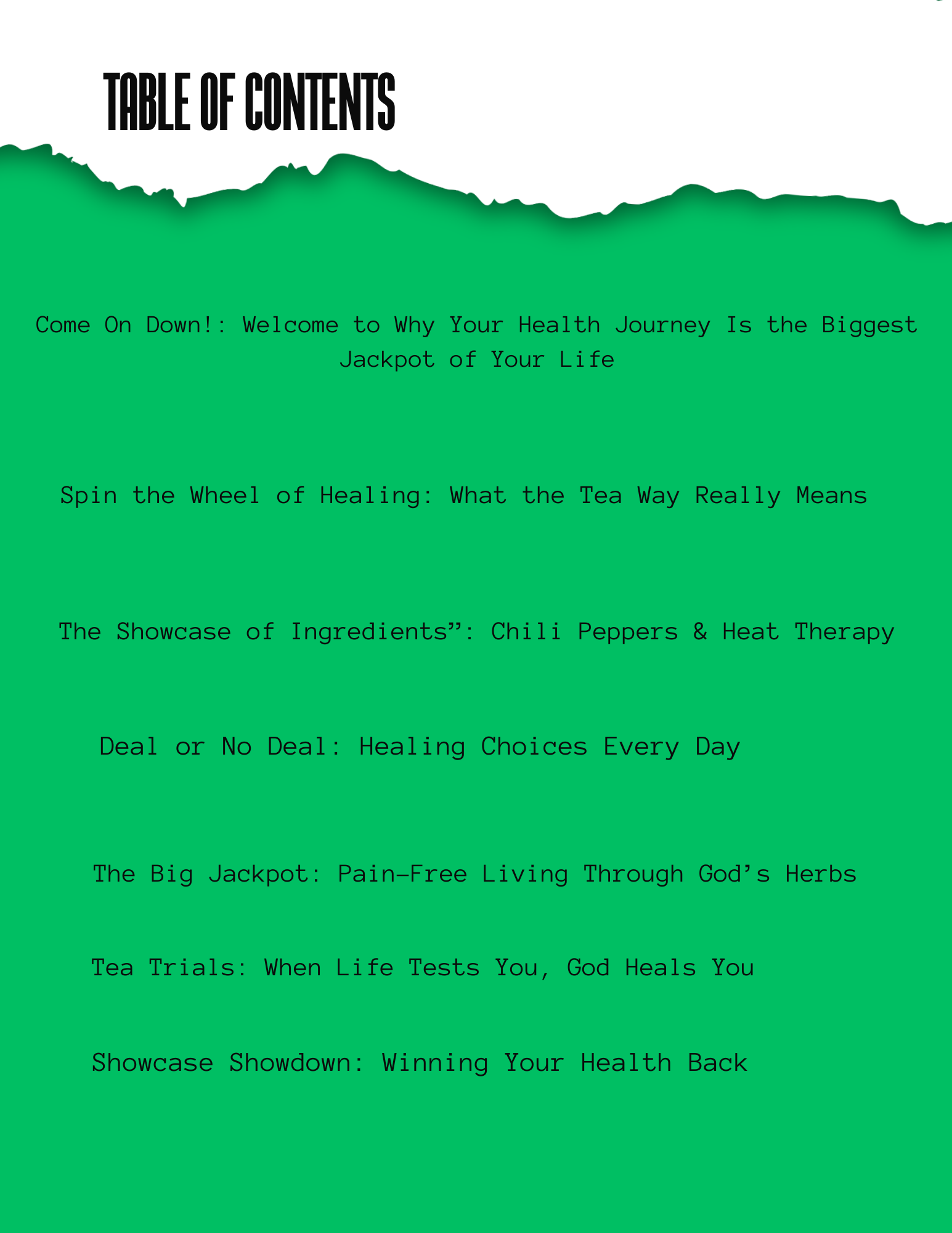 Spin the wheel of healing : The Tea Way