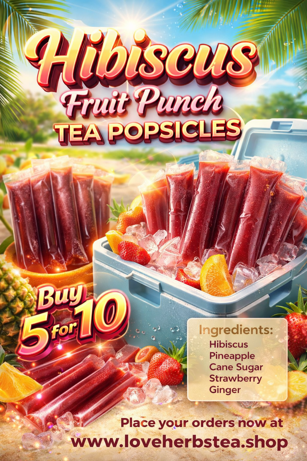 Hibiscus Fruit Punch Tea Popsicles